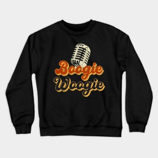 Boogie Woogie Vintage Microphone Design Crewneck Sweatshirt
